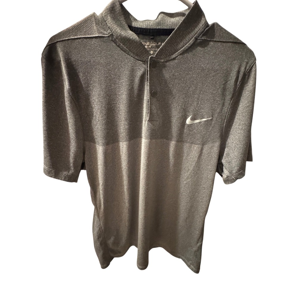 Nike Golf Modern Fit Dri-FIT Blade Collar Polo‎ Shirt Mens Large Gray Heather